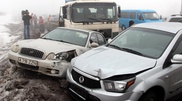 11 авто столкнулись на Восточной объездной дороге в Алматы