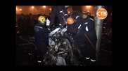 Camry с 4 девушками разорвало пополам в Алматы