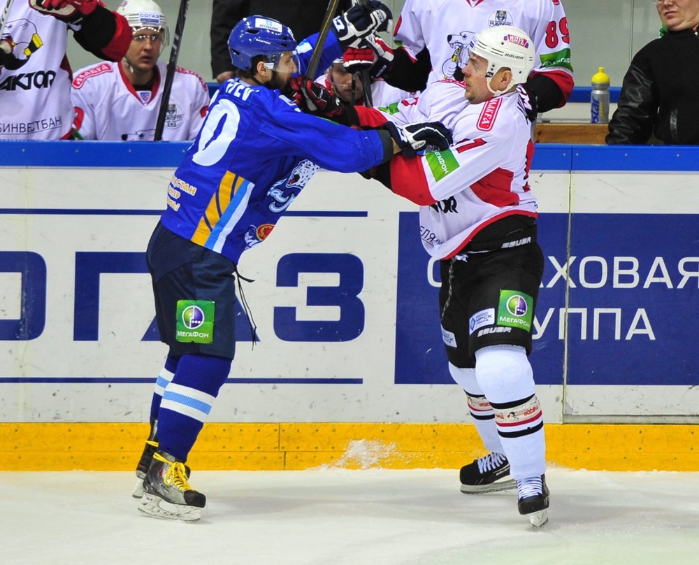 Шестой матч в серии плей-офф между "Барысом" и "Трактором". Фото Марат Акимжанов