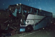 Автобус с 46 пассажирами врезался в КамАЗ в Жамбылской области