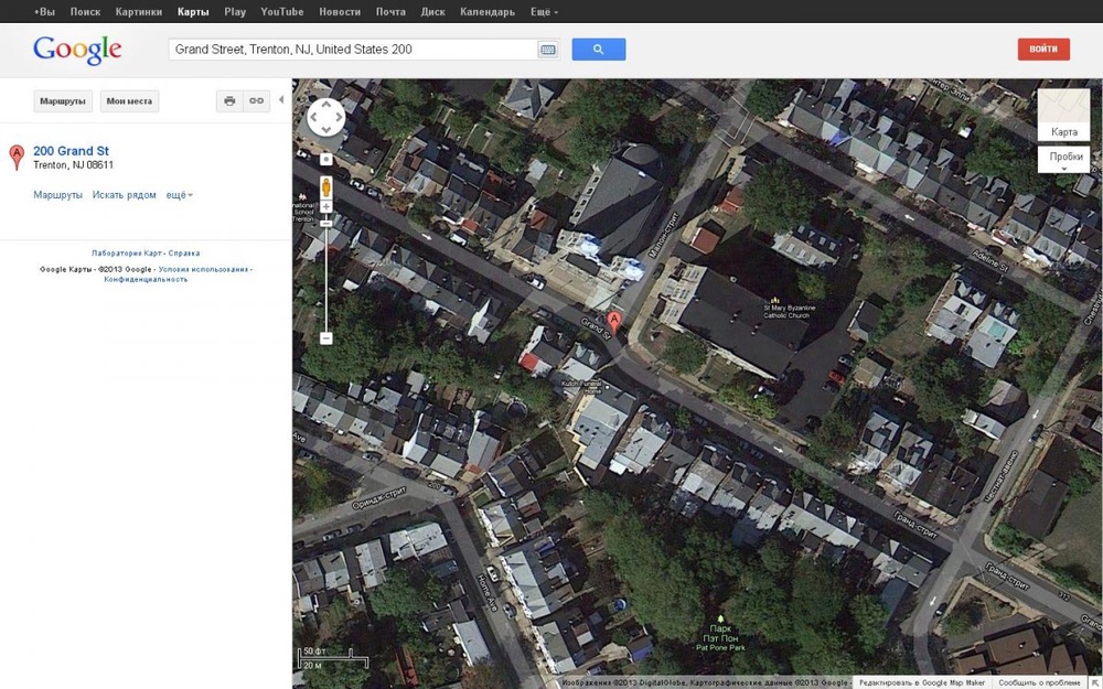 Вид места инцидента со спутника. Скриншот Google Maps.