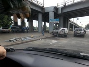 Внедорожник рухнул с моста в Алматы