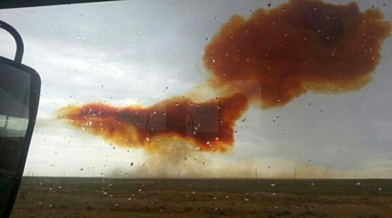 Облако после взрыва ракеты-носителя "Протон-М". Фото ©twitter.comAidashov