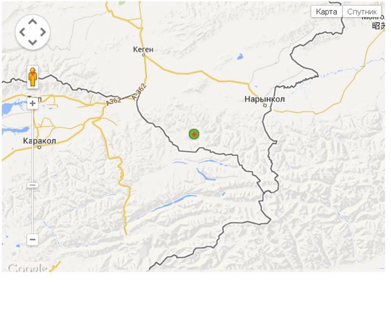 Землетрясение произошло в 234 километрах на юго-восток от Алматы