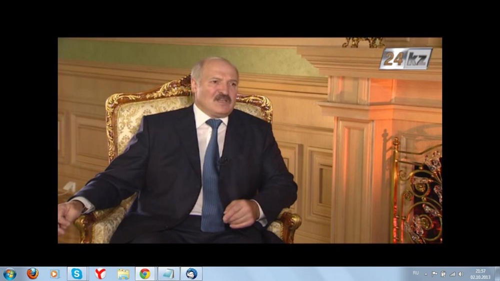 Александр Лукашенко дает интервью телеканалу 24.kz