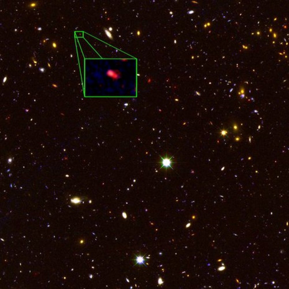 Галактика z8_GND_5296 удалена от нас на 30 миллиардов световых лет. Изображение bbc.co.uk