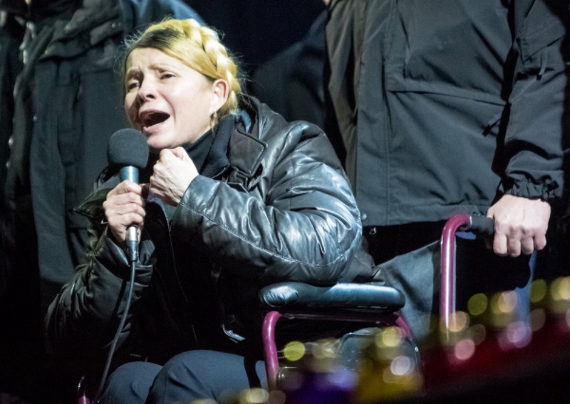 Юлия Тимошенко в ходе выступления на Майдане 22 февраля 2014 года. Фото ©РИА Новости
