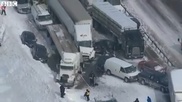 Почти 100 автомобилей столкнулись в Канаде из-за снегопада