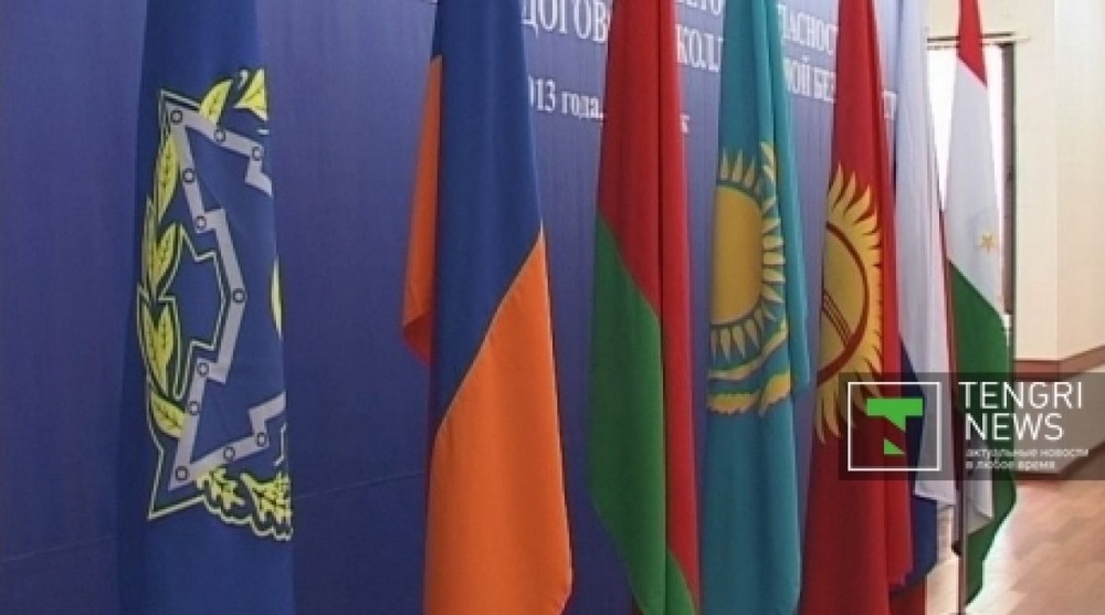 Флаги государств-членов ОДКБ. Фото ©tengrinews.kz