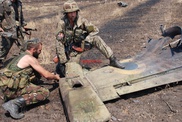 В Сеть выложили видео сбитого украинского "Су-25"