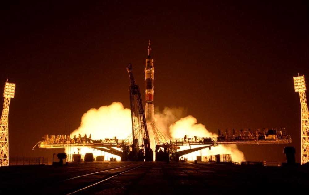 Старт ракеты  с космодрома "Байконур". ©РИА Новости
