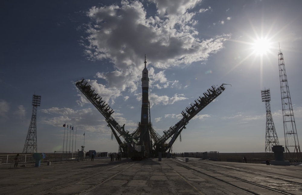 Ракета-носитель "Союз" на стартовой площадке космодрома "Байконур". ©REUTERS