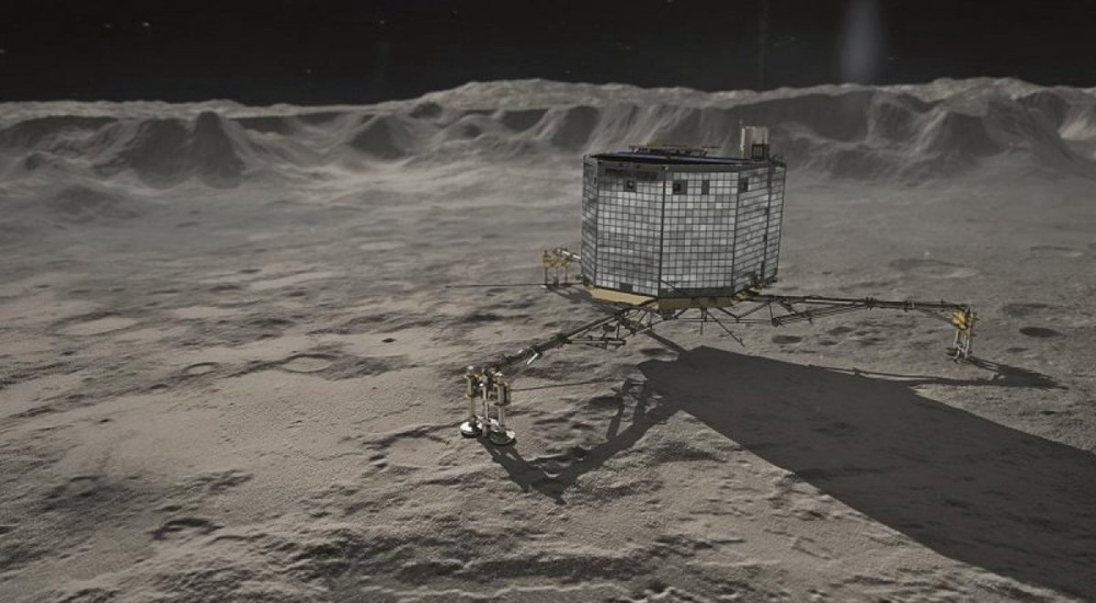"Фила" совершает посадку на комету Чурюмова-Герасименко. Фото: Германский центр авиации и космонавтики