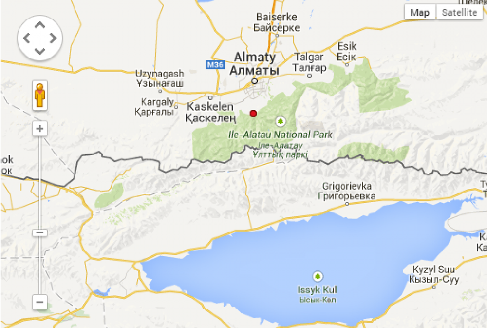 Эпицентр землетрясения находился в 12 километрах к югу Алматы. © some.kz