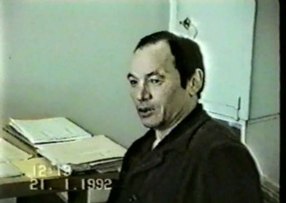 Николай Джумагалиев на допросе. Кадр оперативной съемки 1992 года