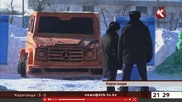 Будущие полицейские слепили из снега Gelandewagen в Караганде