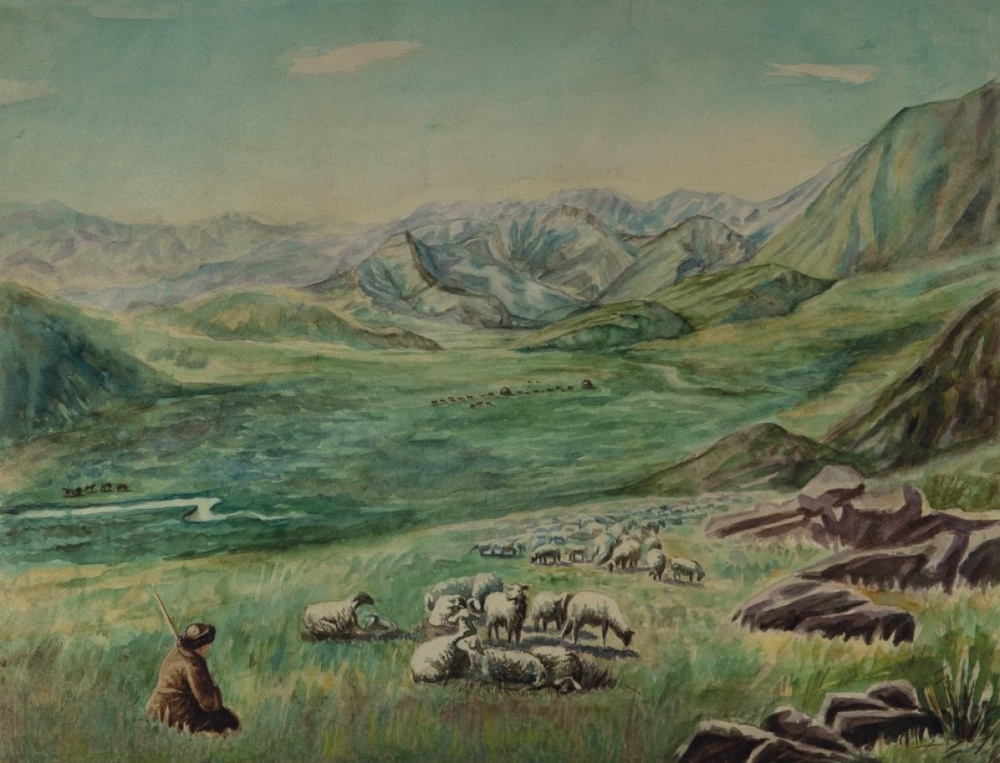 Картина Кастеева "Горный пейзаж". Фото с сайта bonart.kz