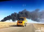 Нефтяные отходы горят на промзоне в Актау