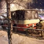 В Астане сгорел автобус