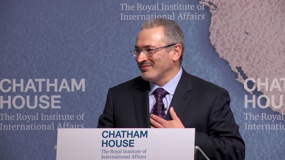 Михаил Ходорковский на лекции в Лондоне. © youtube.com/Открытая Россия