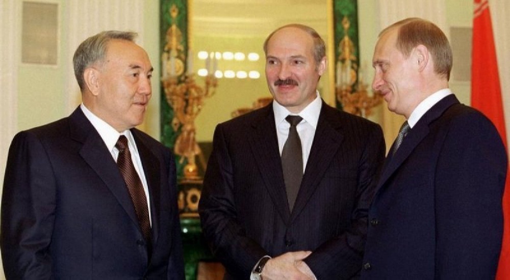 Президент Казахстана Нурсултан Назарбаев, президент России Владимир Путин и президент Беларуси Александр Лукашенко. ©REUTERS