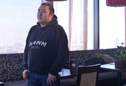 Радик Тюлюш проводит мастер-класс по горловому пению для казахстанских музыкантов