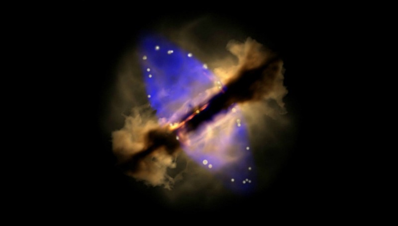 Изображения протозвезды W75N(B)-VLA2 получены с помощью радиотелескопов. © UNAM