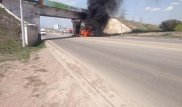 Водитель Mercedes сгорел заживо в авто на трасcе Караганда - Темиртау