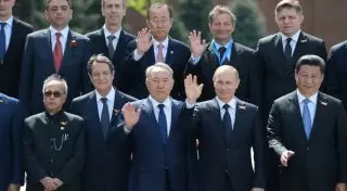 Нурсултан Назарбаев встретился с Пан Ги Муном и лидерами 7 государств в Москве