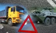 В ДТП в Акмолинской области столкнулись грузовик и БТР