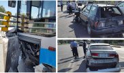 Пассажирский автобус снес бетонное ограждение и едва не упал с моста в Алматы