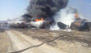 Появилось видео с места железнодорожной катастрофы под Актобе