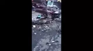 Появилось видео с места ДТП с 9 пассажирами в одном авто в Алматинской области