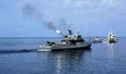 Казахстанский корабль вступает в борьбу в Каспийском море
