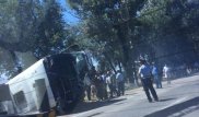 Междугородний автобус перевернулся на трассе в Алматинской области