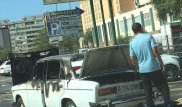 Легковой автомобиль сгорел в Актау