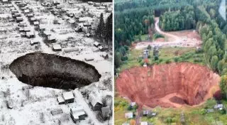 Гигантский провал поглотил половину поселка