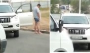 В Уральске водитель внедорожника c VIP-номерами помочился на обочину