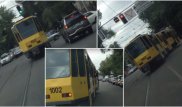 Появилось видео момента ДТП с участием трамвая в Алматы