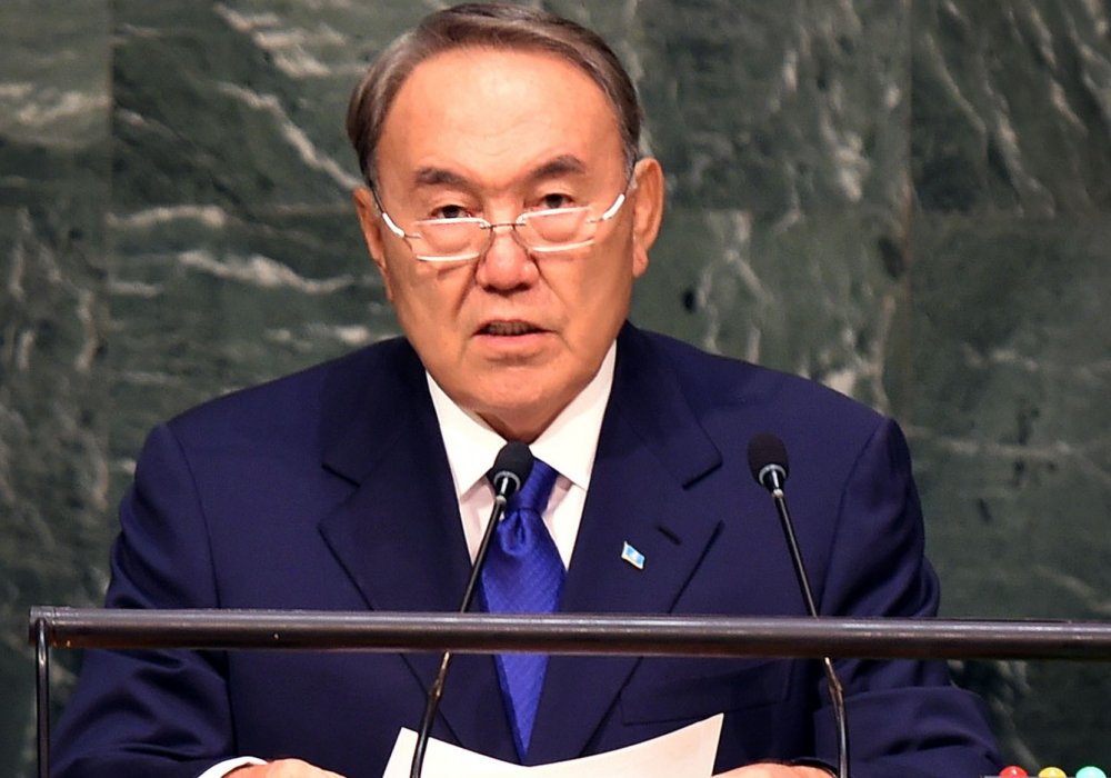 Нурсултан Назарбаев во время выступления на саммите ООН. Фото с сайта akorda.kz