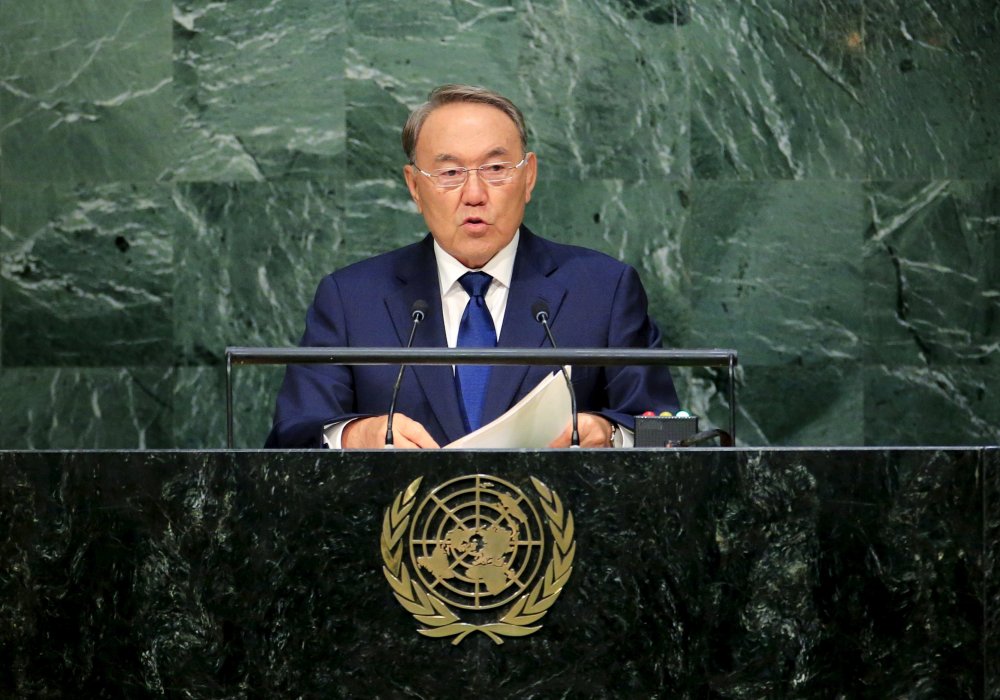 Нурсултан Назарбаев вступает на Генассамблее ООН в Нью-Йорке. © Reuters