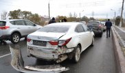 В Актобе 7 автомобилей столкнулись из-за гололеда