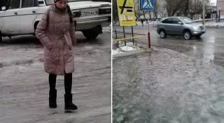 Гололед в Семее: 10 травмированных и несколько ДТП