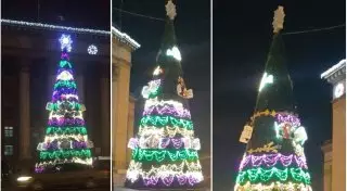 Акимат объяснил, почему на новогодней елке в Алматы не горят гирлянды