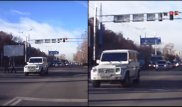 Полиция Алматы разыскивает проехавшего на красный свет водителя Gelandewagen