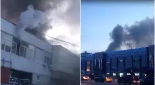 Торговый дом загорелся в центре Караганды