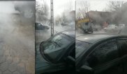 Улицу в Алматы затопило горячей водой