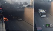 Автомобиль сгорел дотла возле "оптовки" в Алматы