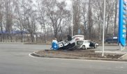 Легковушка перевернулась после ДТП на окраине Алматы