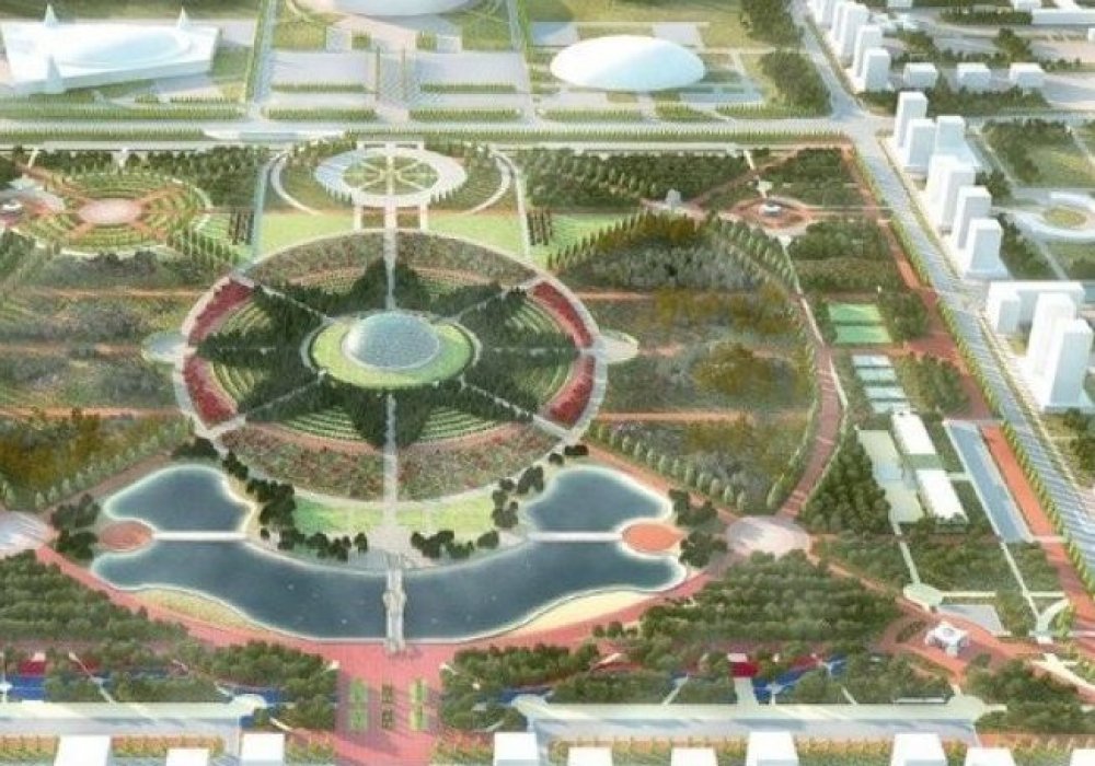 Эскиз измененного проекта Ботанического сада в Астане.